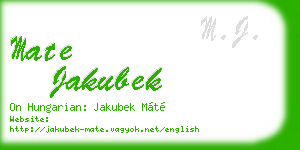 mate jakubek business card
